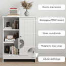 Classic Freestanding Bathroom And Kitchen Storage Cabinet With Adjustable Shelves - White