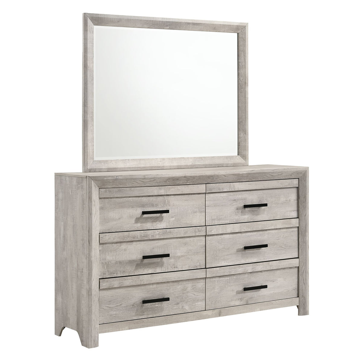 Eleanor Dresser & Mirror Set in Dark Gray by Elements International, view 2