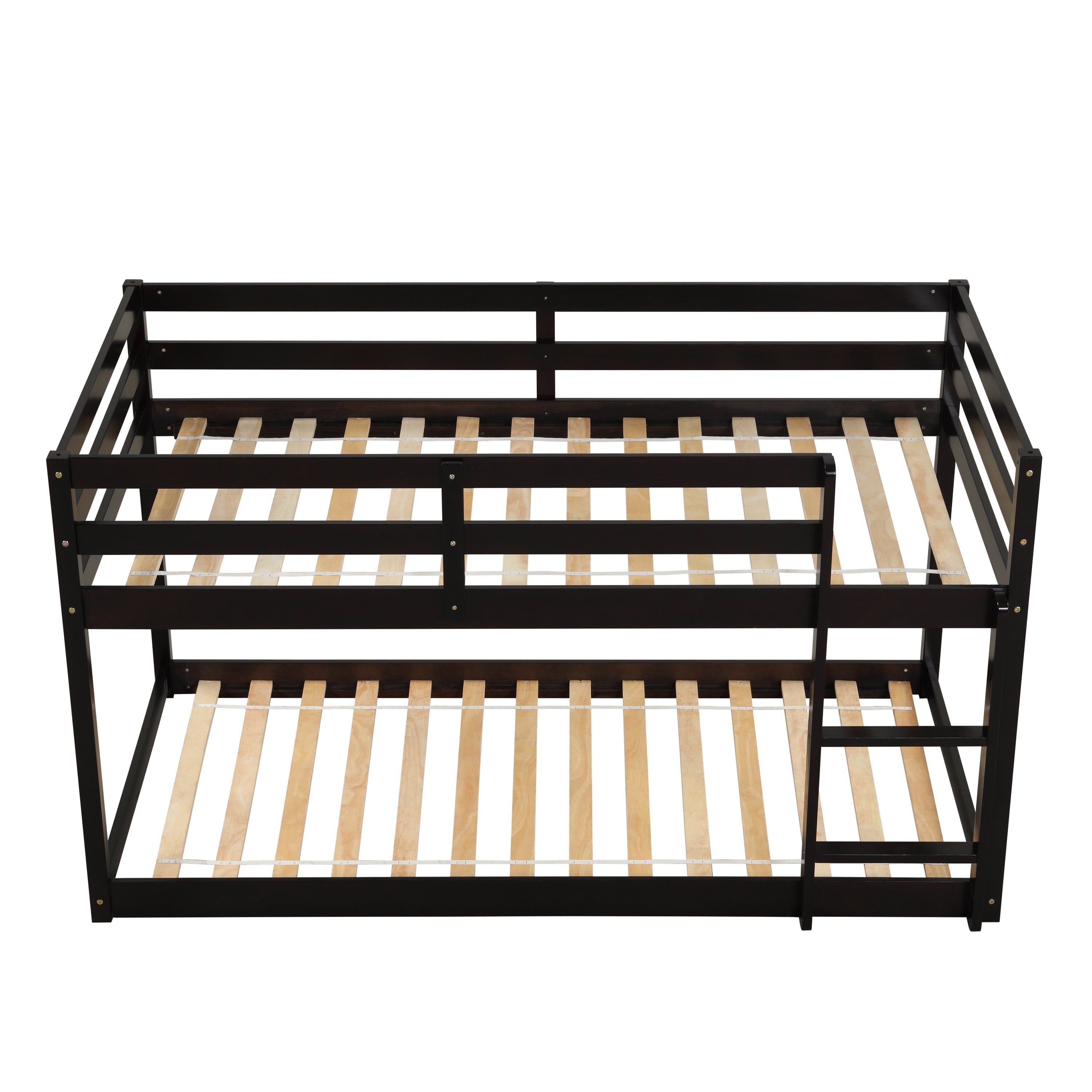 Twin over Twin Floor Bunk Bed,Espresso - Atlantic Fine Furniture Melbourne FL