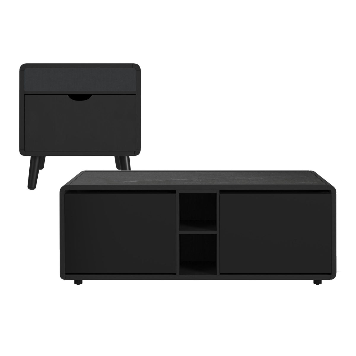 Halo Smart Occasional Table Set in Black by Elements International, view 2