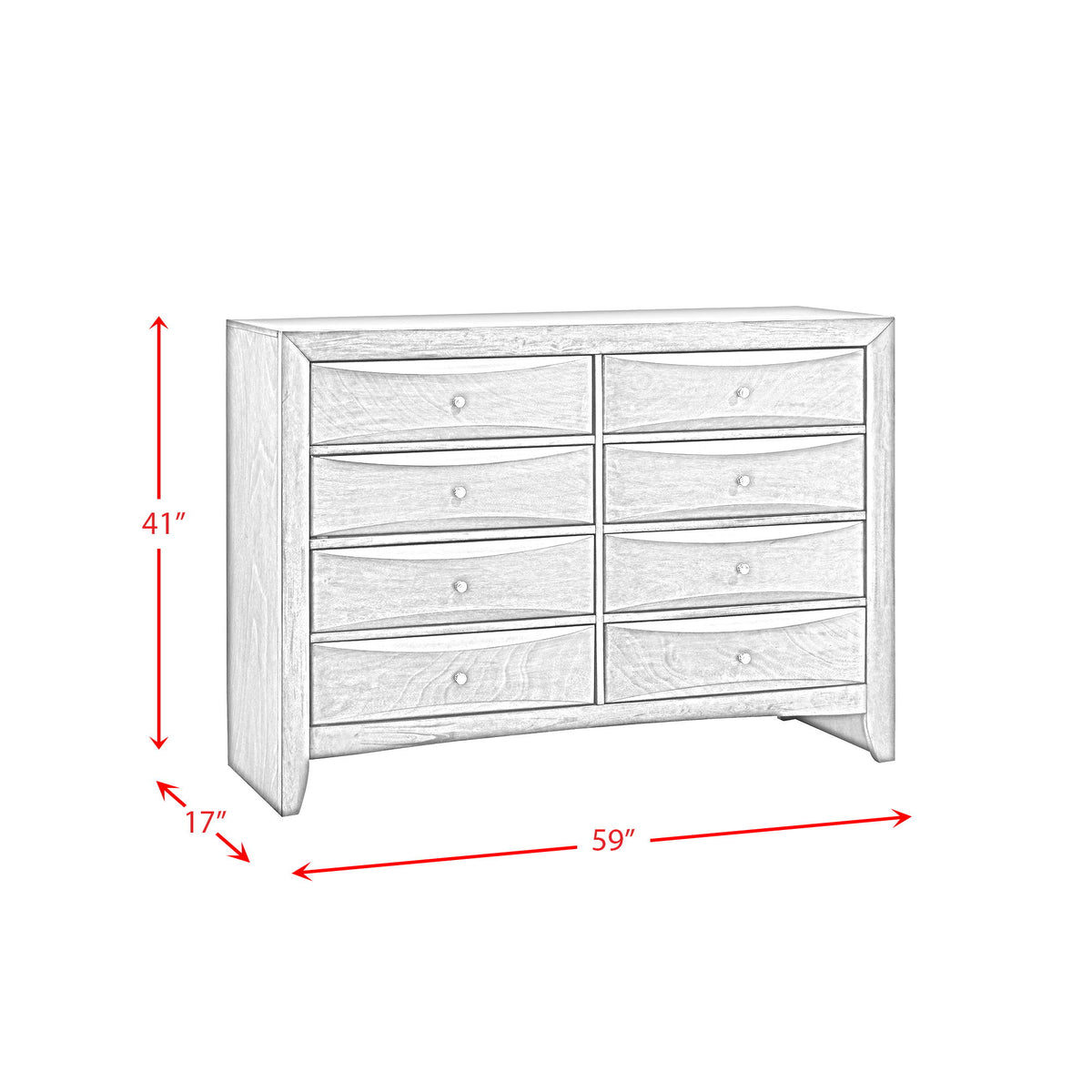 Emily Bedroom Dresser in Dark Gray by Elements International, view 5