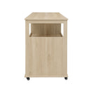 Kitchen Island Cart, Rolling Serving Utility Trolley Cart Modern Kitchen Island With Storage Drawer Wine Rack Lockable Casters, Kitchen Cart For Kitchen, Dining Room, Bar Living Room - Natural