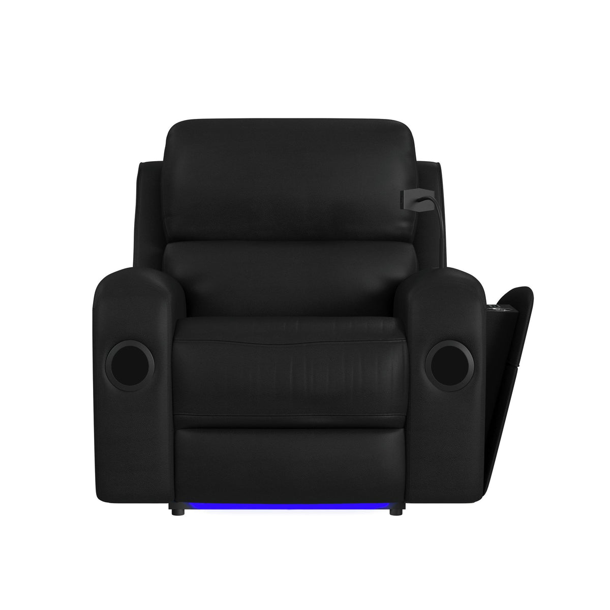 Euphora P3 Power Glider Recliner With Heat Massage, Music, Ipad Holder With Wireless Charger, USB in Black by Elements International, view 3