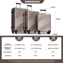 3 Piece Luggage Sets Lightweight Suitcase With Two Hooks, Spinner Wheels,