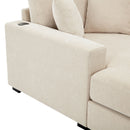 Oversized Chaise Lounger Modern Style Sofa Couch, With Pillows, Charge Station & Cup Holders