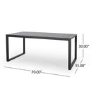 Modern Outdoor Aluminum Rectangular Dining Table With Slatted Top