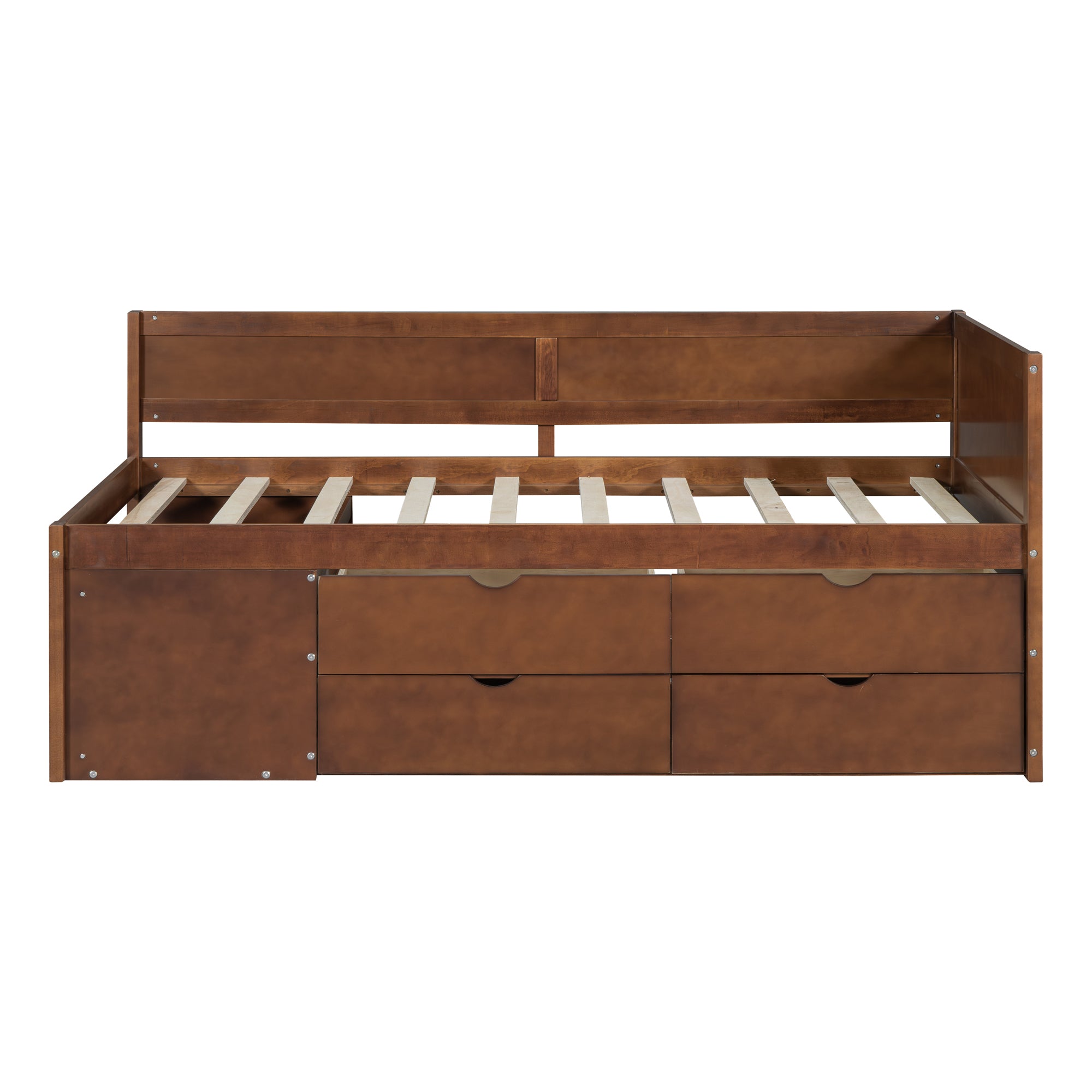 Twin Size Daybed with Drawers and Shelves, Walnut - Atlantic Fine Furniture Melbourne FL