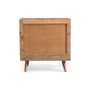 Mid Century Modern Mango Wood 3 Drawer Chest With 3D Tile Weave Design - Natural