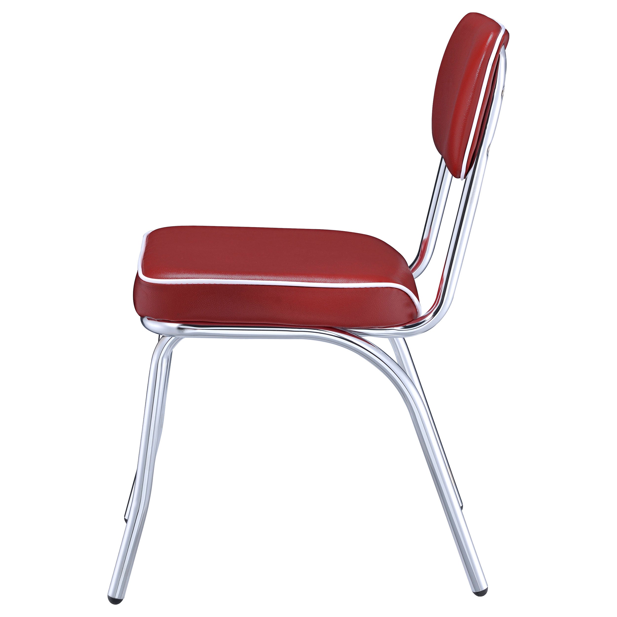 Retro Upholstered Dining Side Chair Red (Set of 2) — view 6