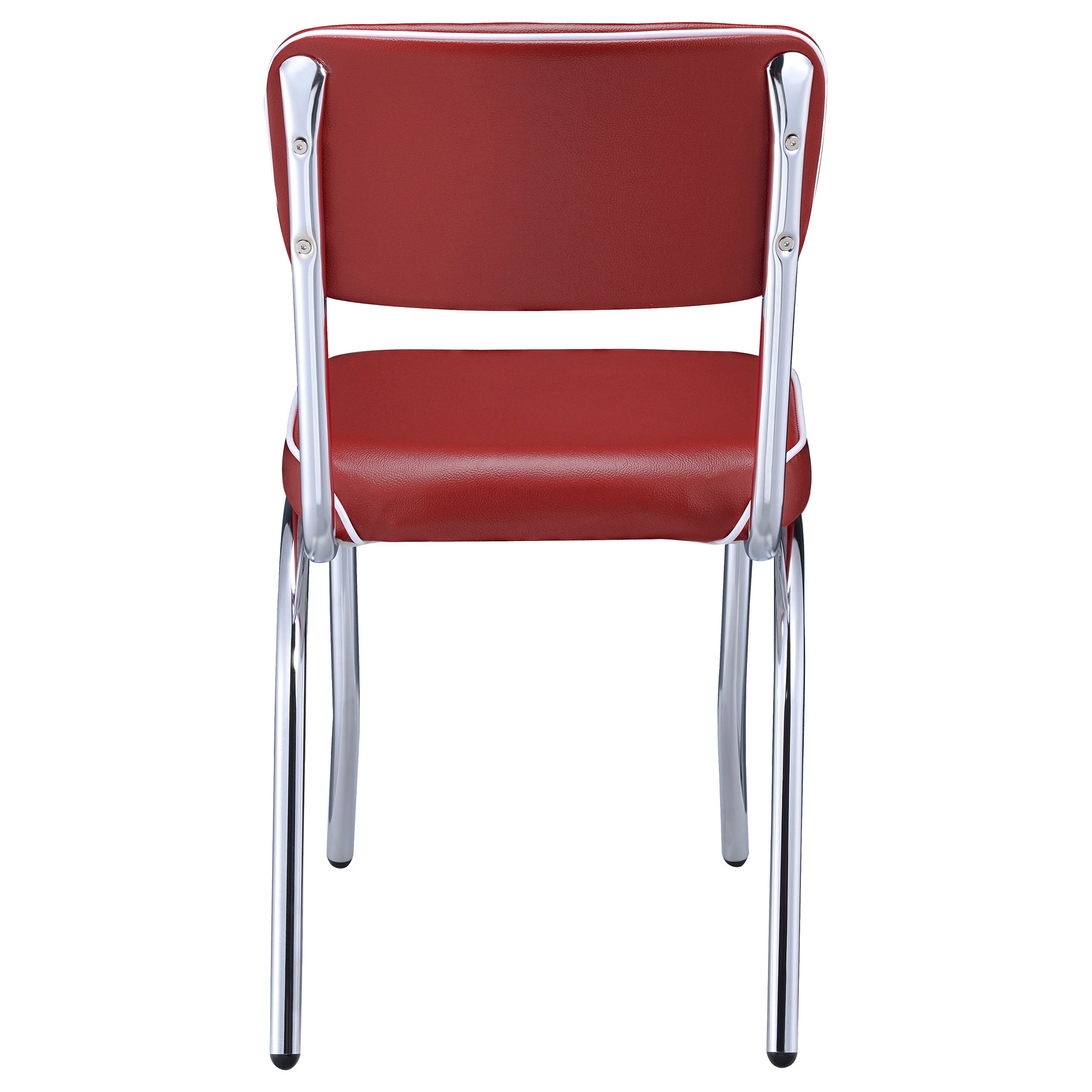 Retro Upholstered Dining Side Chair Red (Set of 2) — view 8