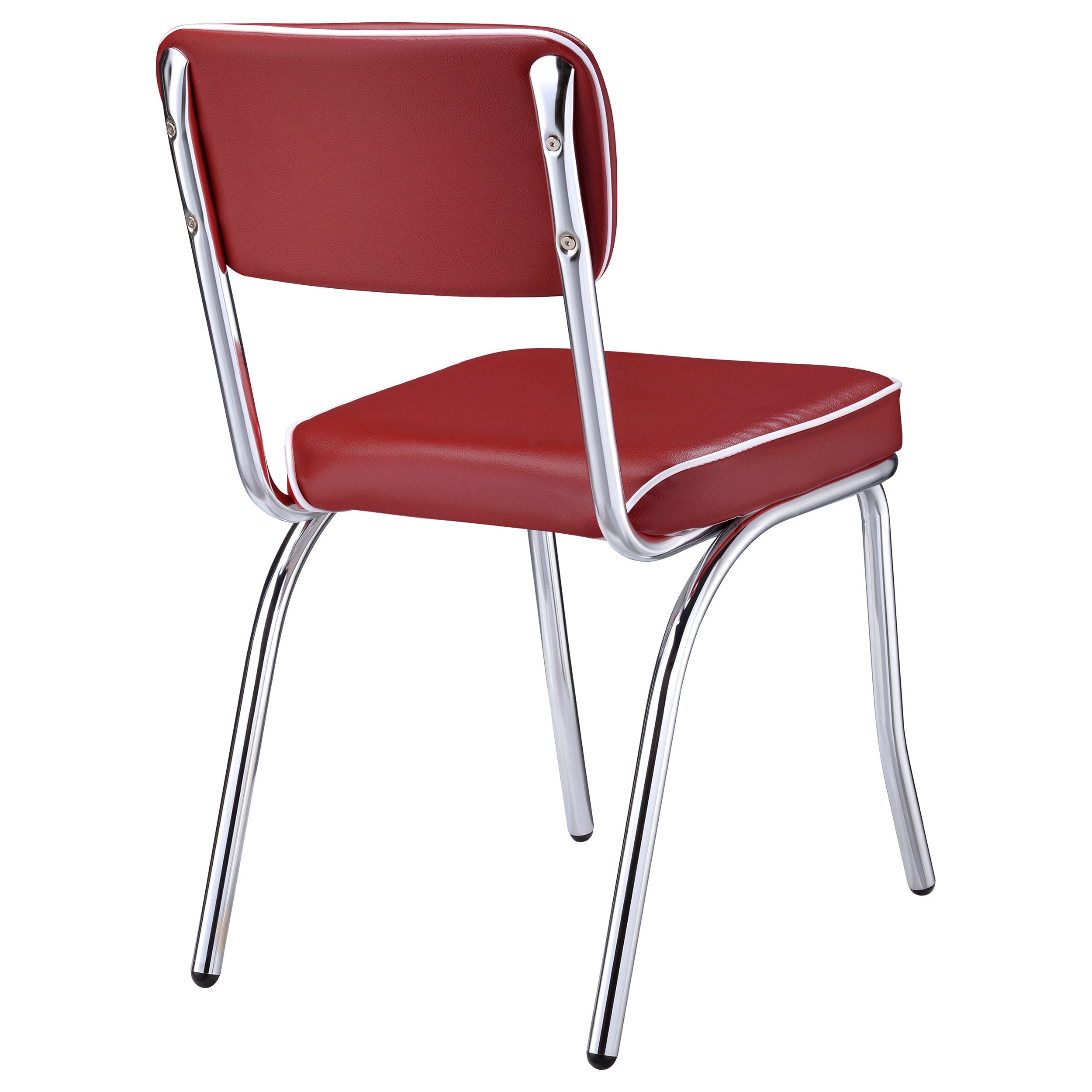 Retro Upholstered Dining Side Chair Red (Set of 2) — view 9
