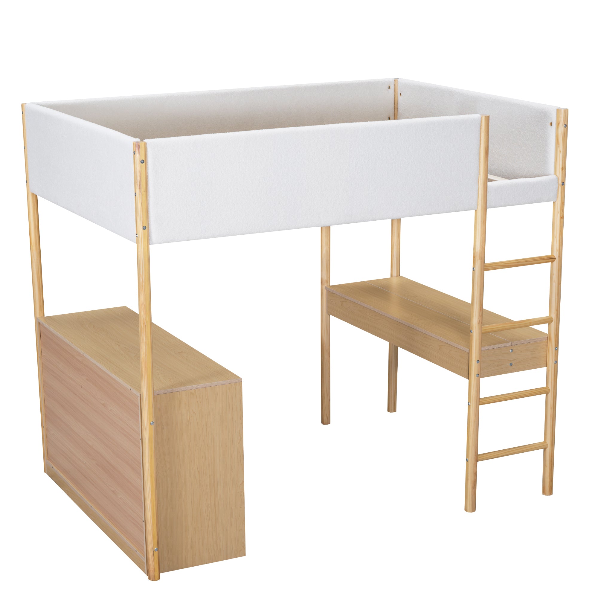 Full Size Teddy FleeceLoft Bed Wood Bed, Natural - Atlantic Fine Furniture Melbourne FL