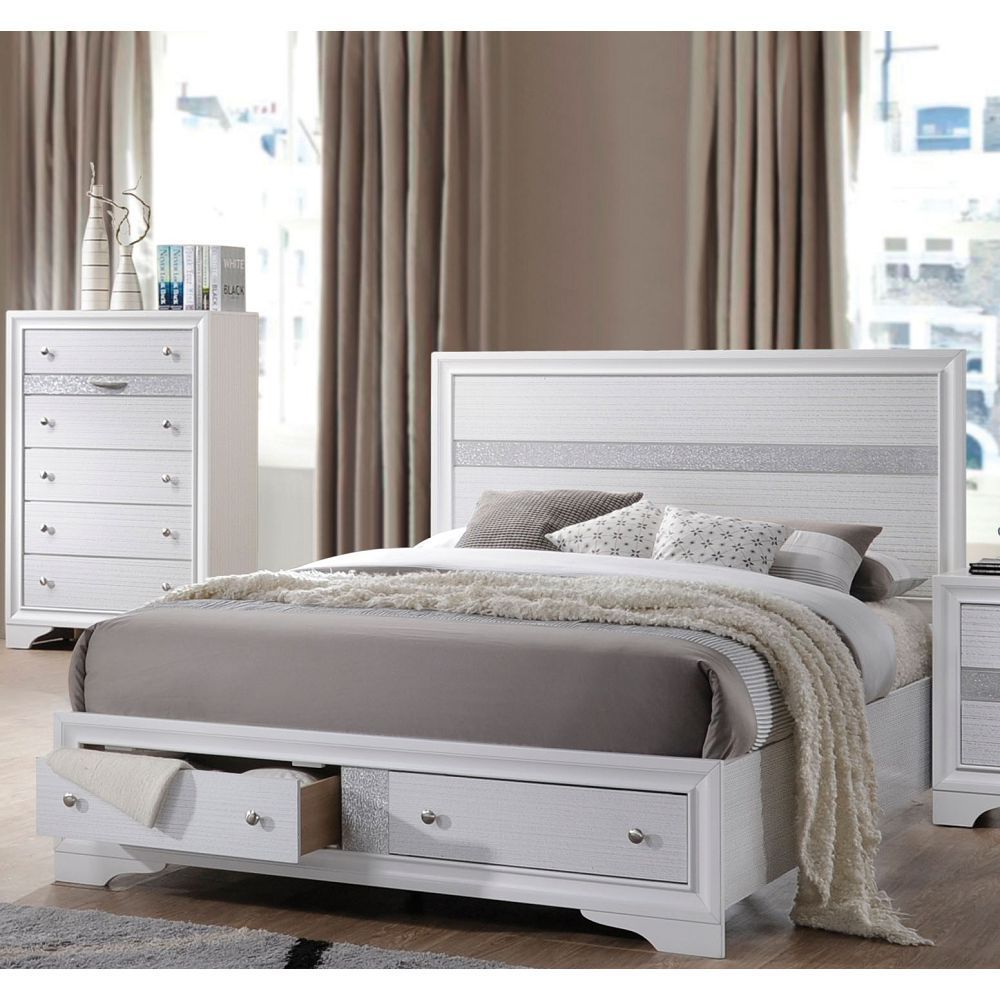 ACME Naima Queen Bed in White 25770Q - Atlantic Fine Furniture Melbourne FL