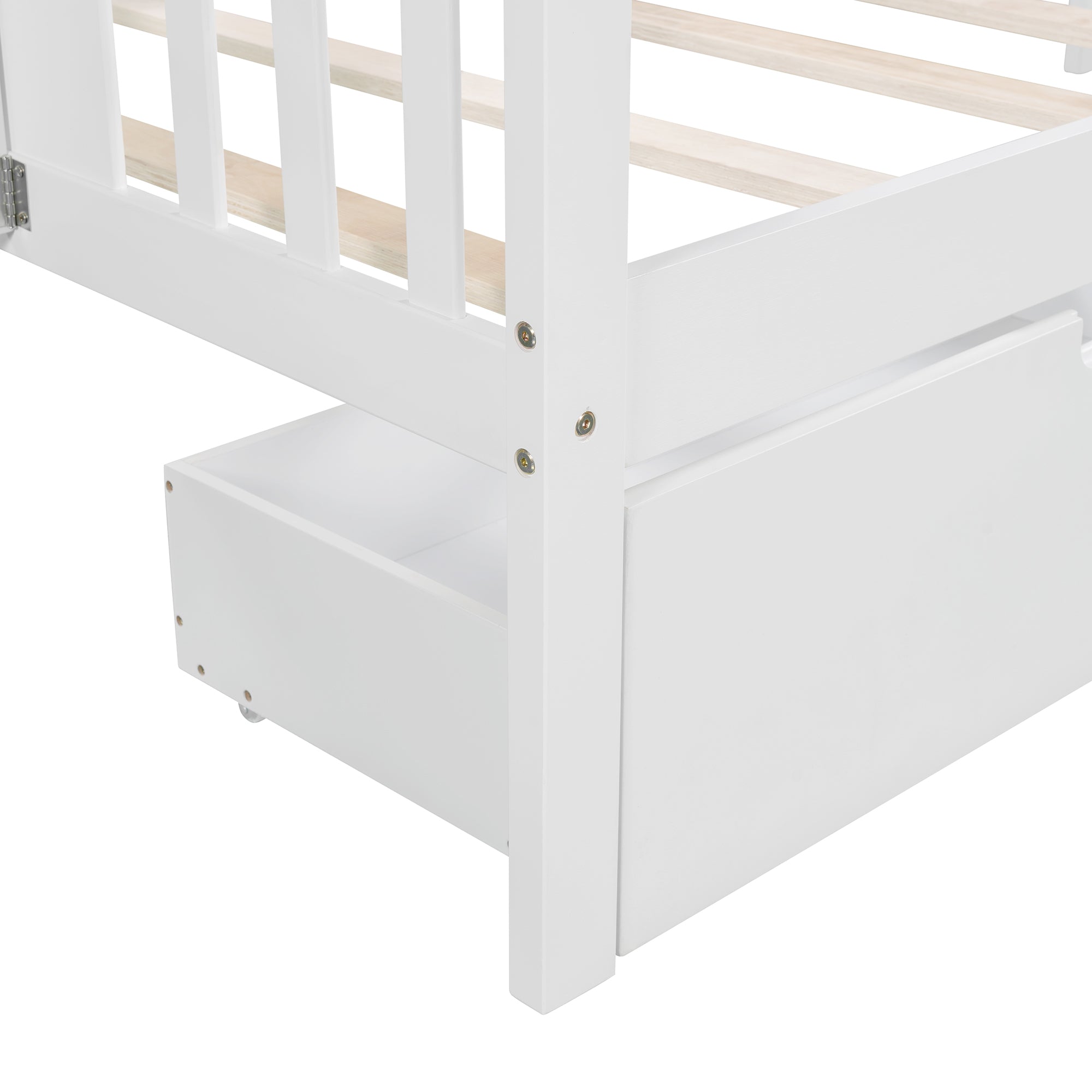 Twin size Daybed with Two Drawers, Wood Slat Support, White - Atlantic Fine Furniture Melbourne FL