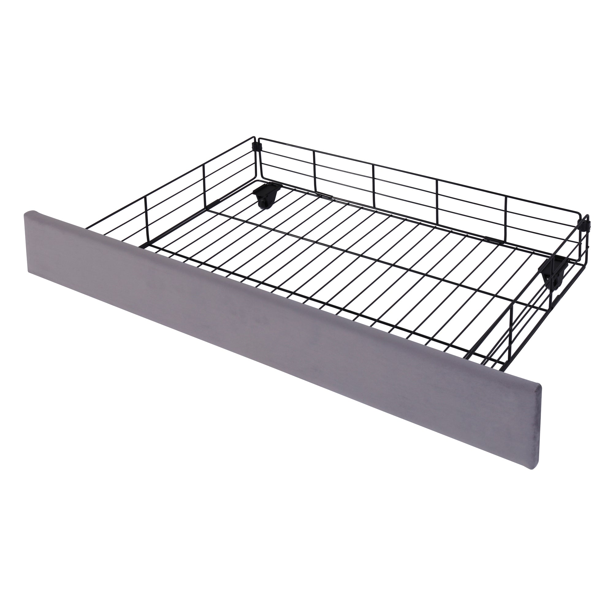 Queen Size Upholstered Platform Bed with LED Lights and 4 Drawers, Stylish Irregular Metal Bed Legs Design, Gray - Atlantic Fine Furniture Melbourne FL