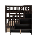 Stairway Bunk Bed With Storage And Guard Rail For Bedroom