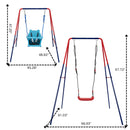 Xiunan Leisure - 2 In 1 Baby Swing Set Safe Playground Accessory - Blue / Red