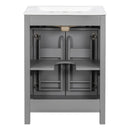 Bathroom Vanity With Ceramic Sink, Soft Close Doors, Flip Drawer, Double Layer Door Shelves