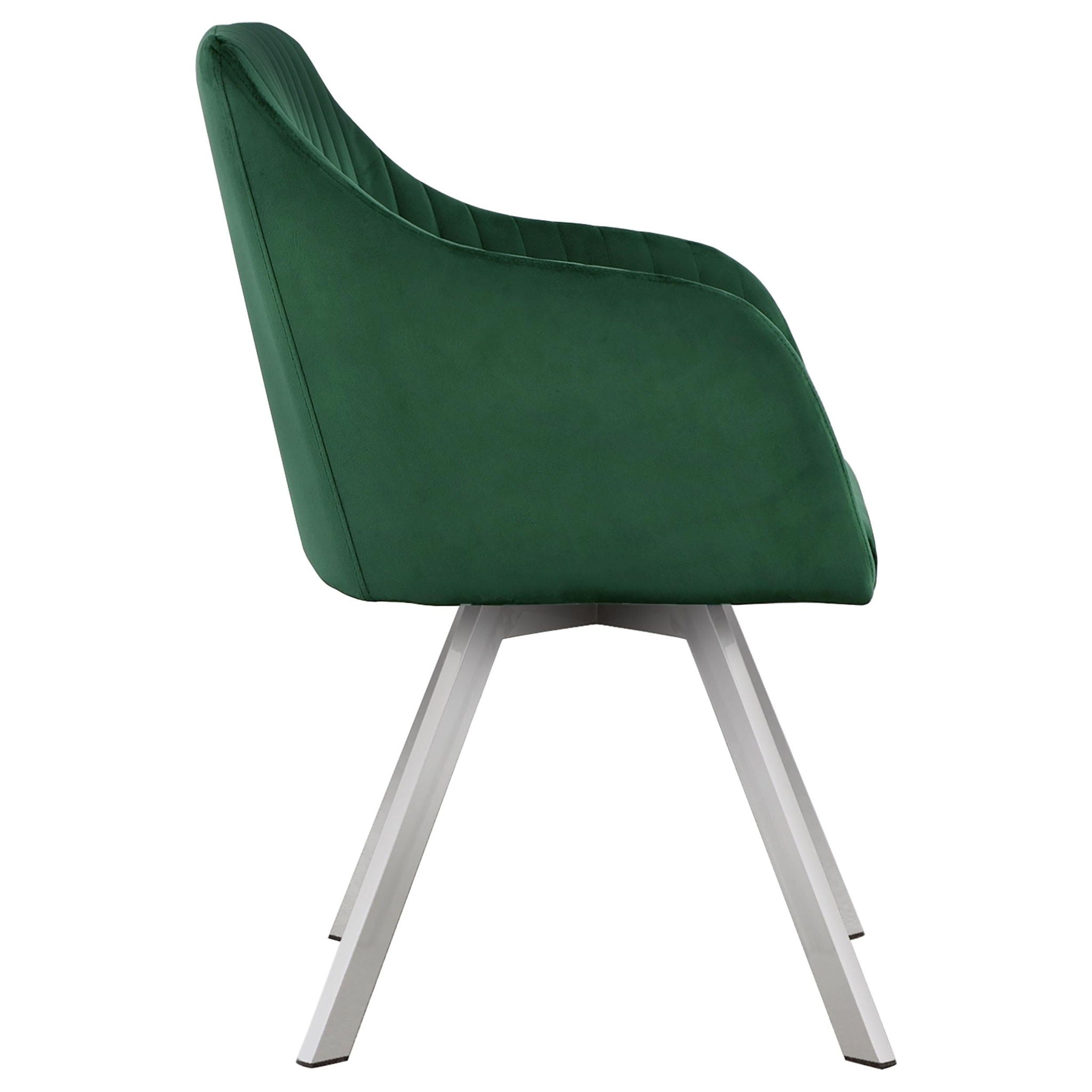 Arika Velvet Upholstered Swivel Dining Arm Chair Green - Atlantic Fine Furniture Melbourne FL