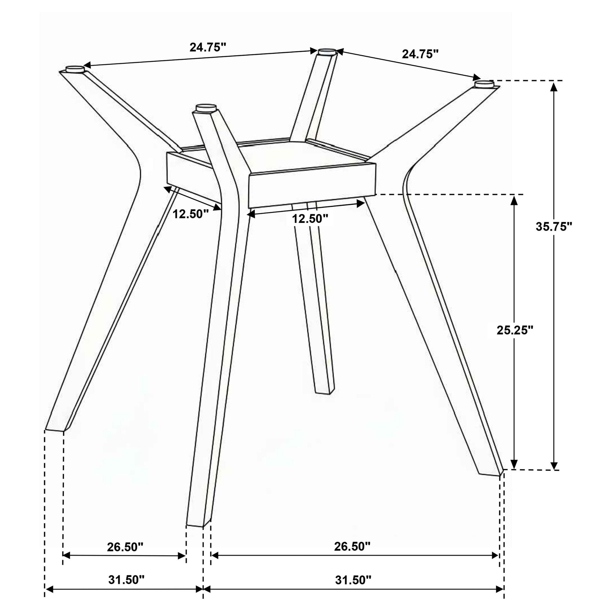 Paxton Square Wood Counter Height Dining Table Base Brown