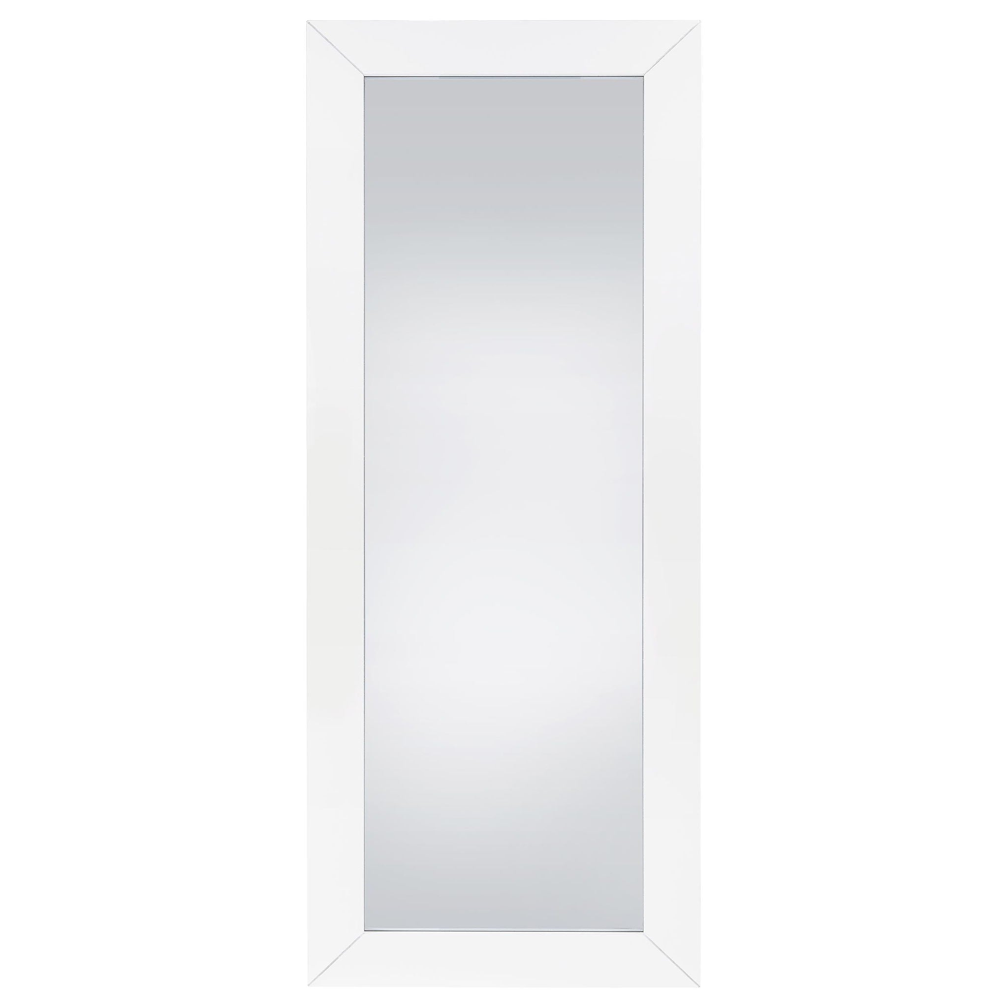 Cadence Tempered Glass Full Length Mirror White High Gloss