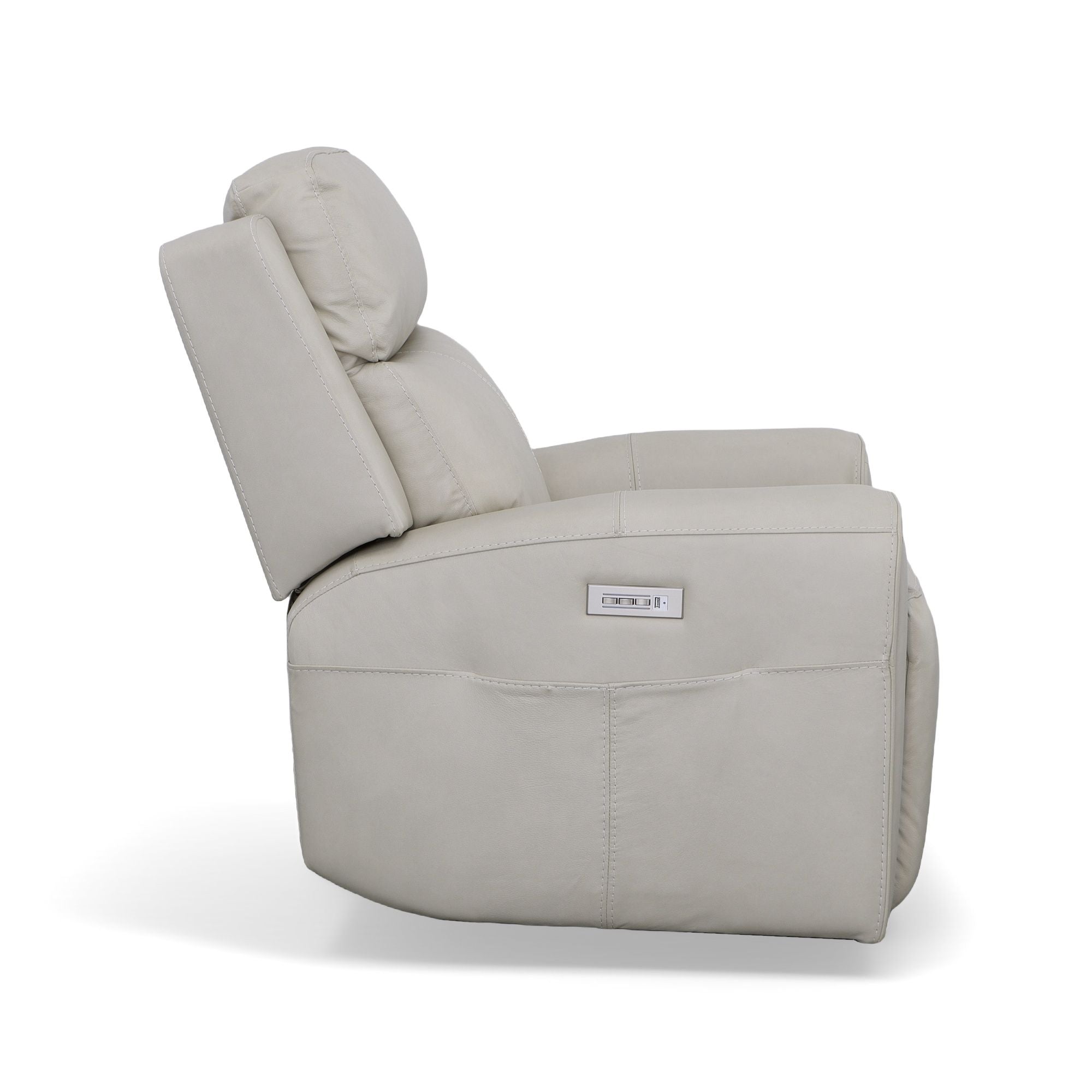 Barnett - Power Recliner With Power Headrest & Lumbar - Timber