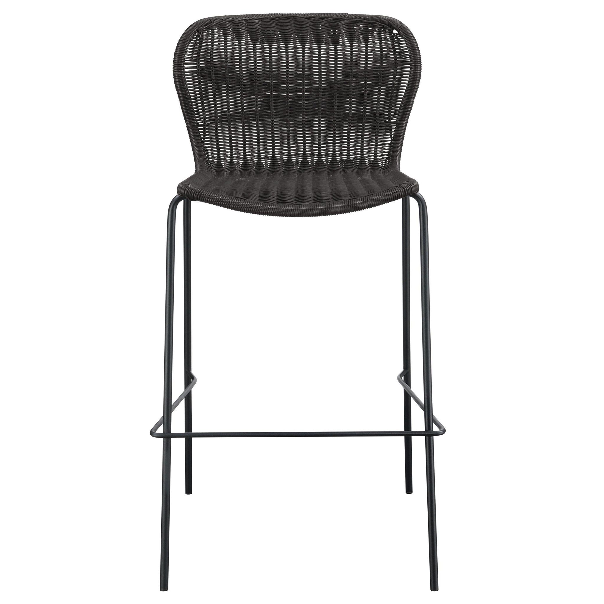 Mckinley Faux Rattan Metal Bar Chair Brown (Set of 2) - Atlantic Fine Furniture Melbourne FL
