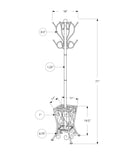 Coat Rack, Hall Tree, Free Standing, 8 Hooks, Entryway, Umbrella Holder, Transitional - Black