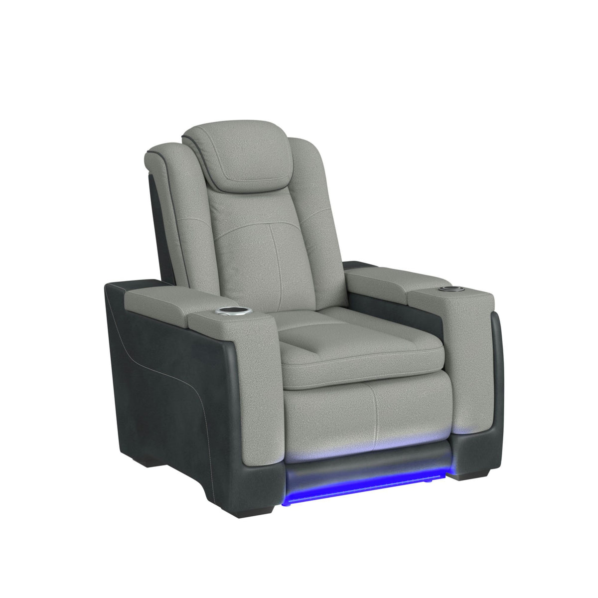 Lantana Power Motion Recliner With Power Headrest, LED , Wireless Charger And Cup Holder in Gray by Elements International, view 2