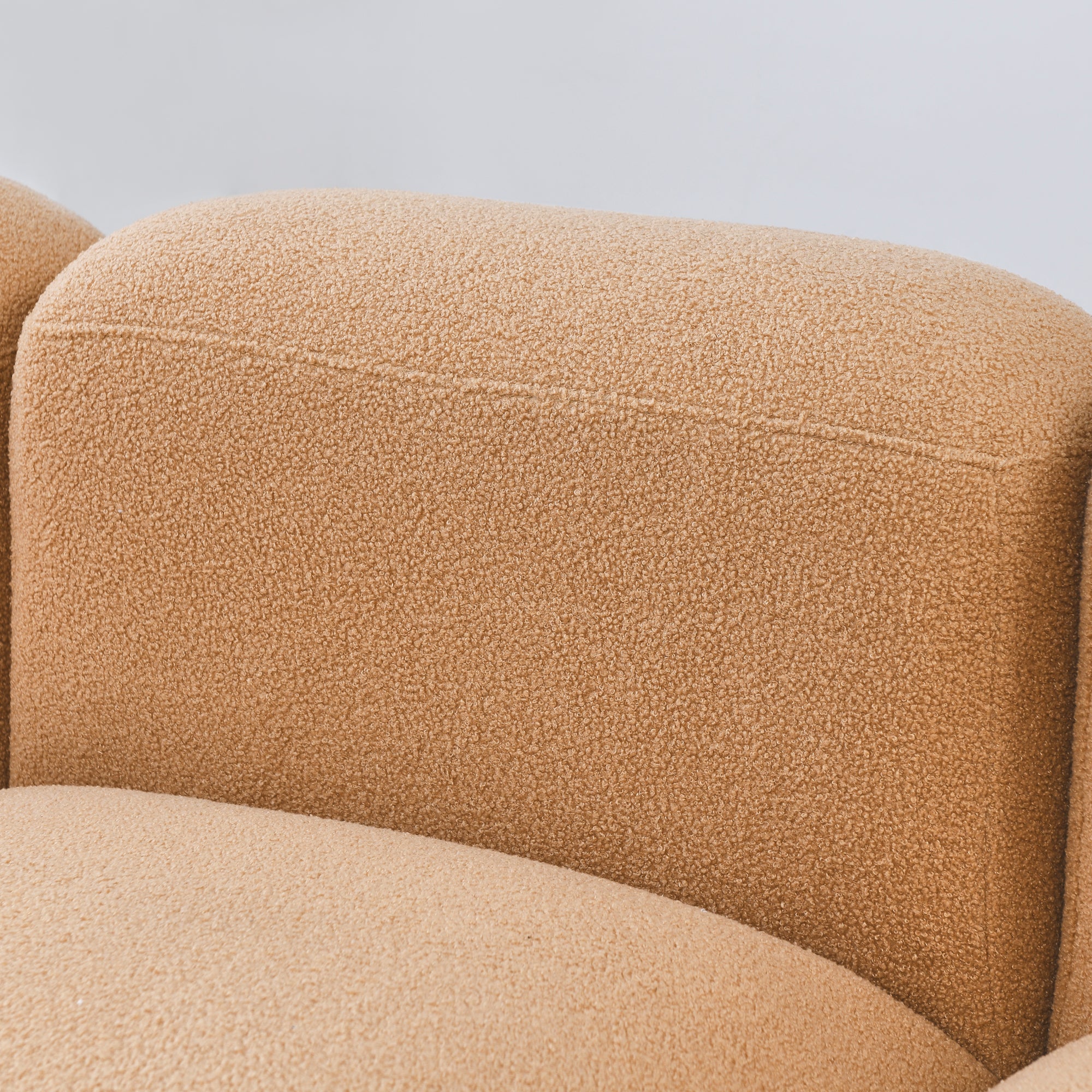 L-Shape Modular Sectional Sofa, DIY Combination,Teddy Fabric,Camel