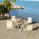 4 Piece Set Of Modern Color Block Designed Single Chairs With Folding Square Table