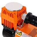 Heavy Duty 12V Air Compressor, Tire Inflator With Pressure Gauge, Compact Size - Black / Orange