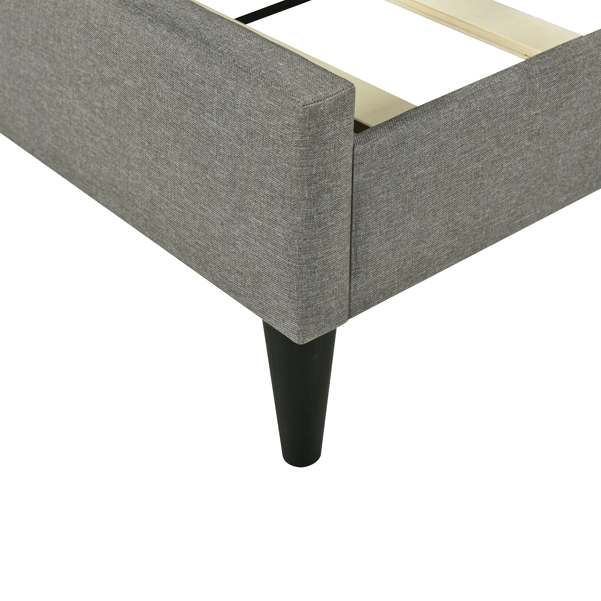 Full size Upholstered Platform Bed with Storage Headboard, Sensor Light and a set of Sockets and USB Ports, Linen Fabric, Gray - Atlantic Fine Furniture Melbourne FL