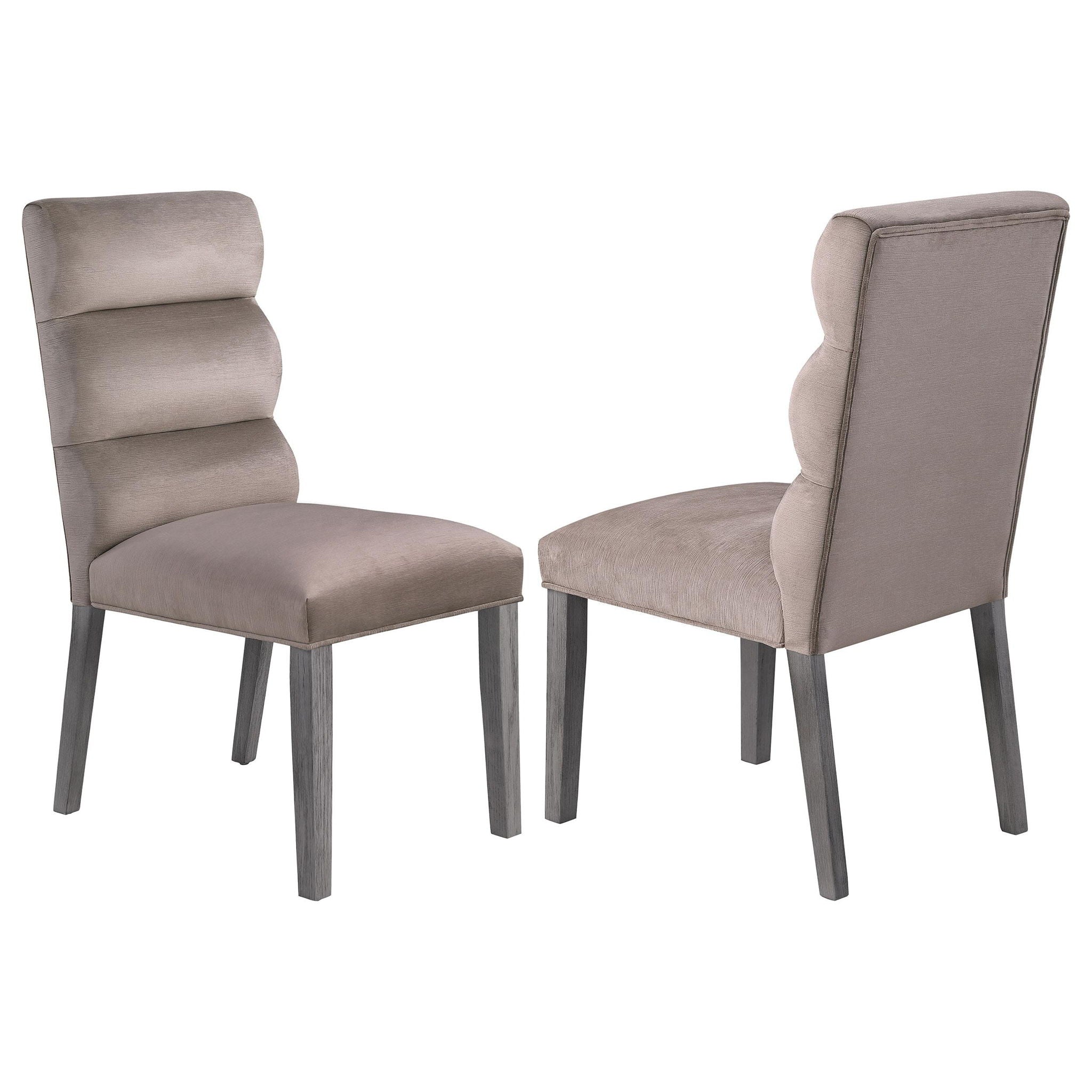 Carla Velvet Upholstered Dining Side Chair Ash (Set of 2) - Atlantic Fine Furniture Melbourne FL