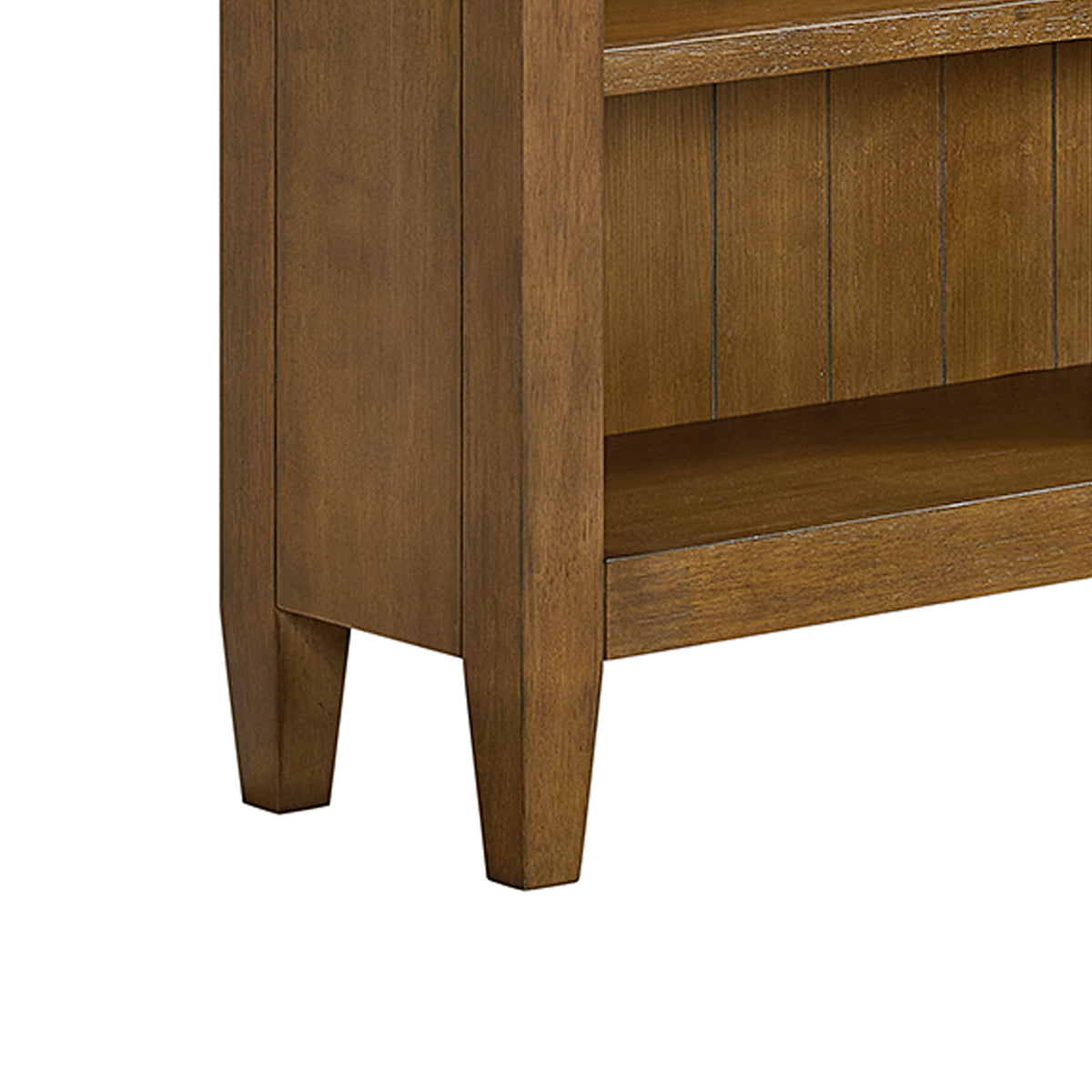 Portico Open Bookcase in Brown Oak by Elements International, view 2