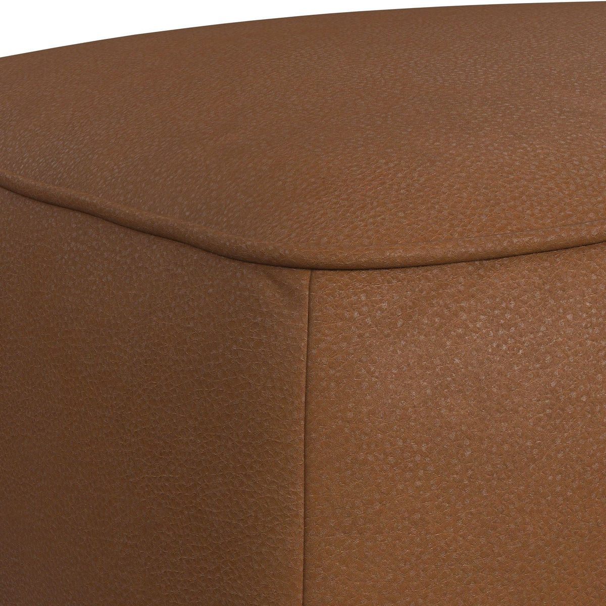 Destiny Ottoman With Wood Base in Dark Brown by Elements International, view 4