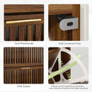 Medieval Modern Shoe Cabinet With 2 Flip Drawers And Fence Design