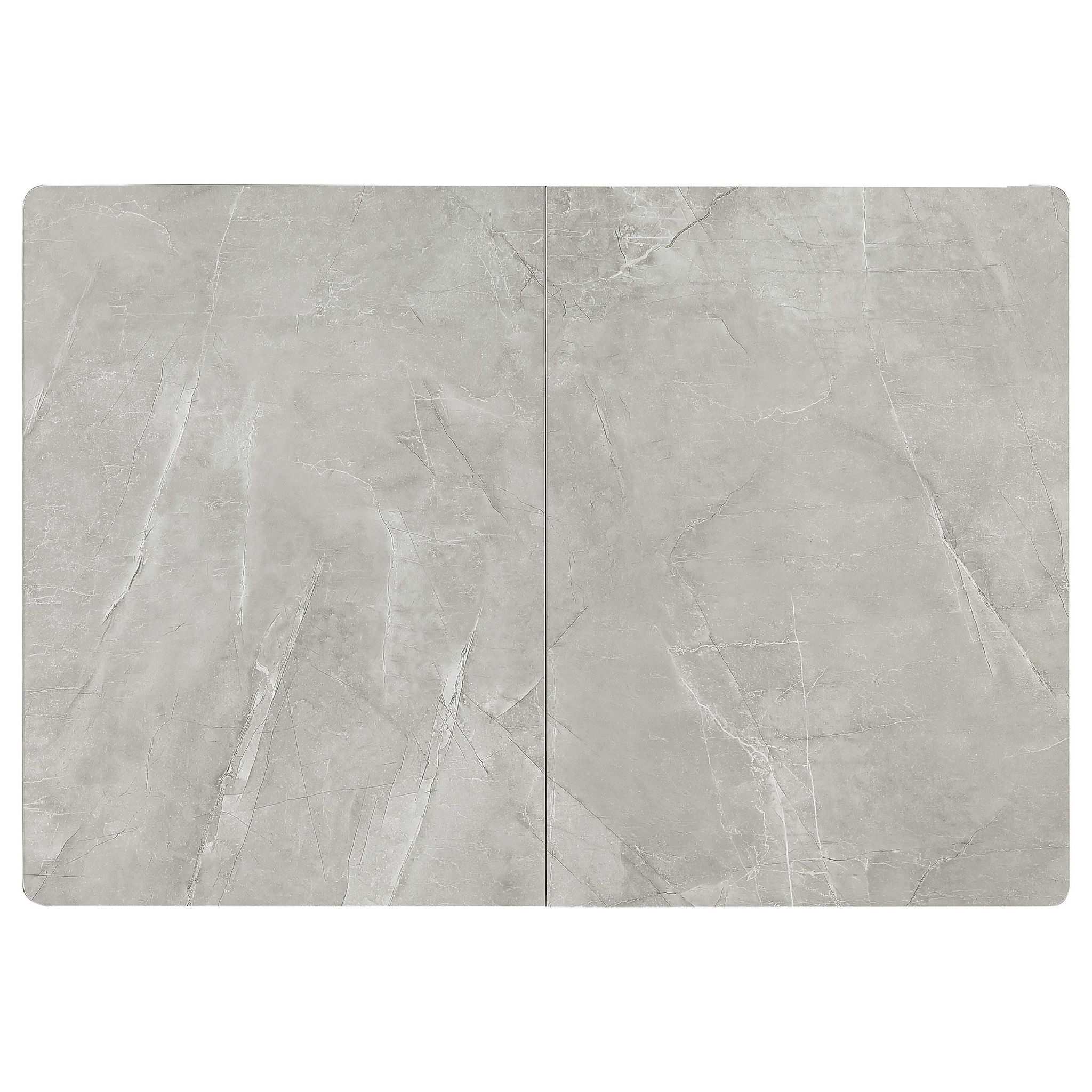 Mina Rectangular 65-inch Extension Dining Table Grey Ceramic