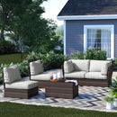 Comfortable Modern Patio Rattan Sectional Set With Cushions