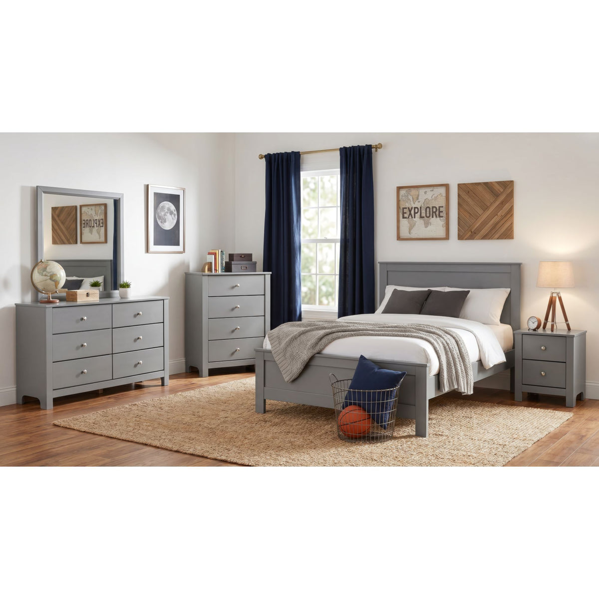 Sami Youth Panel Bed in Dark Brown by Elements International, view 12