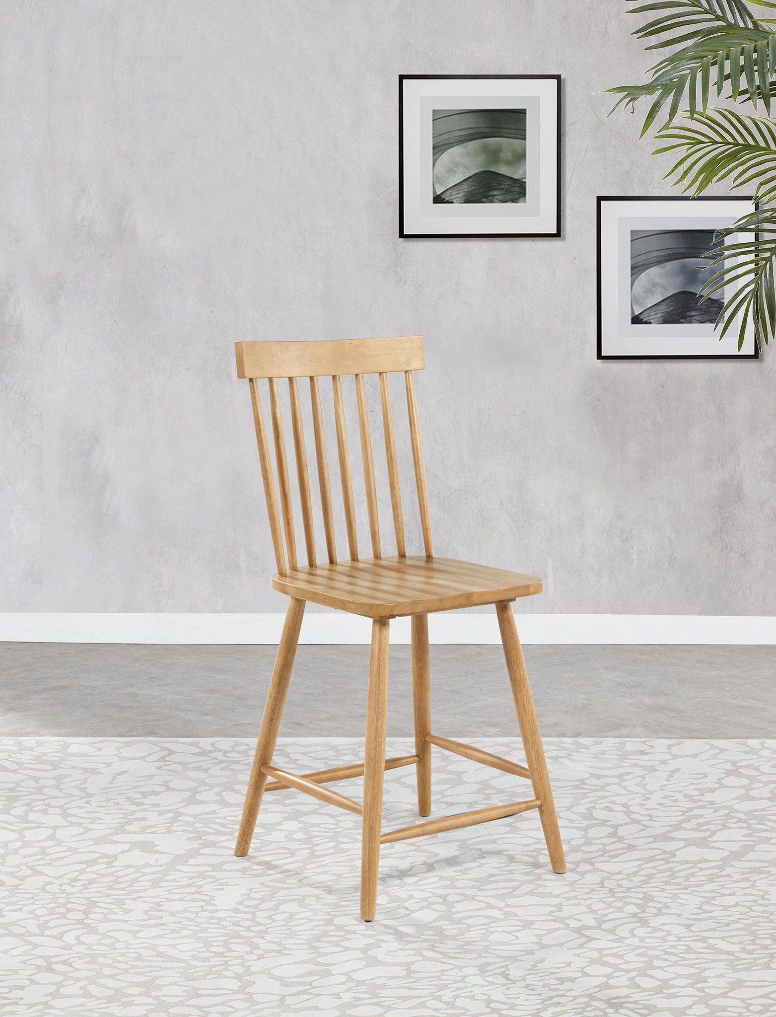 Andrews Windsor Counter Height Dining Side Chair Light Ash (Set of 2) - Atlantic Fine Furniture Melbourne FL