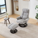 Ergonomic Recliner Chair With Ottoman, Modern 360° Swivel With Footstool