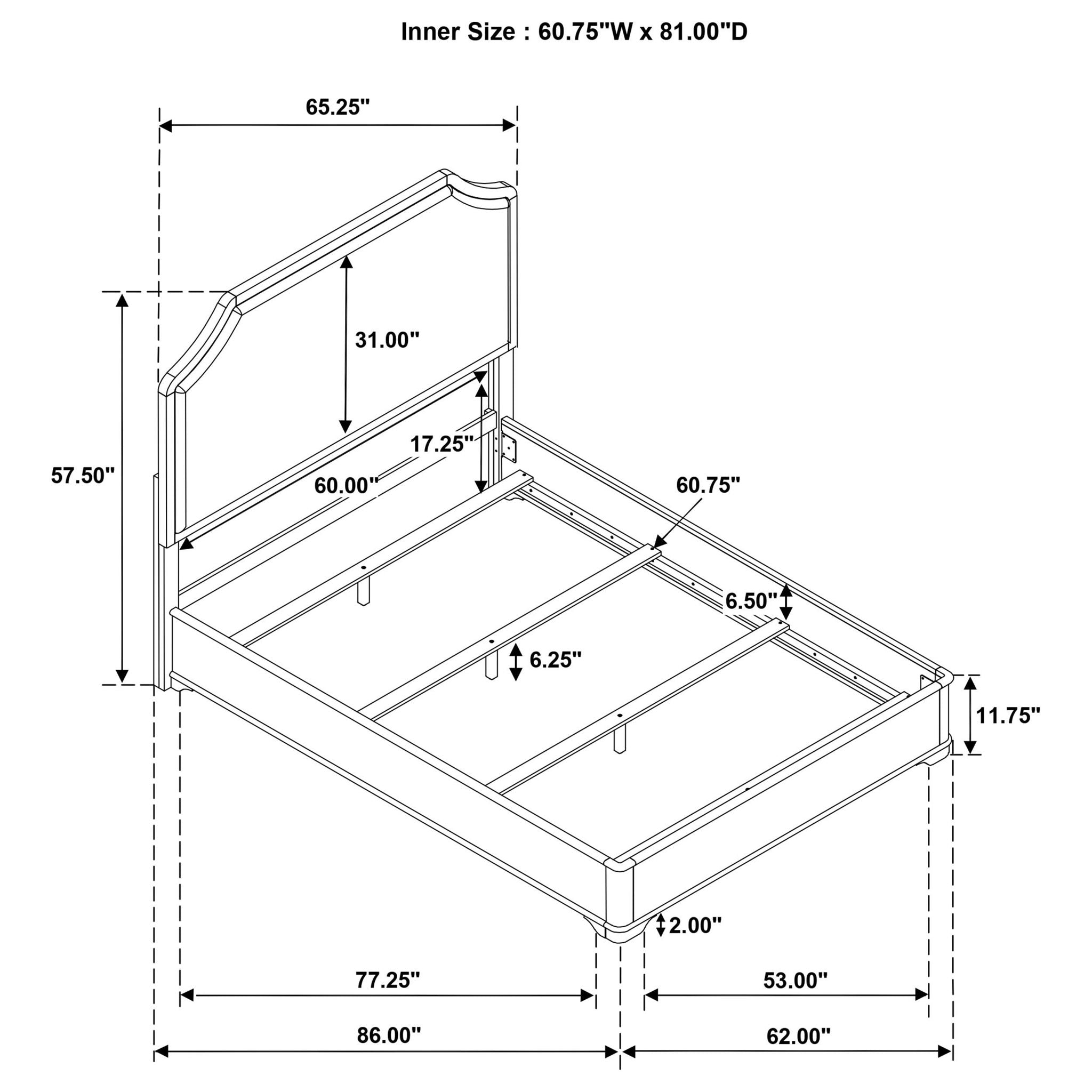 Garland 58-inch Queen Panel Bed Cream and Brown Cherry