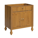 Bathroom Vanity With Seashell Resin Sink, Flip Up Storage, Soft Close Doors - Brown