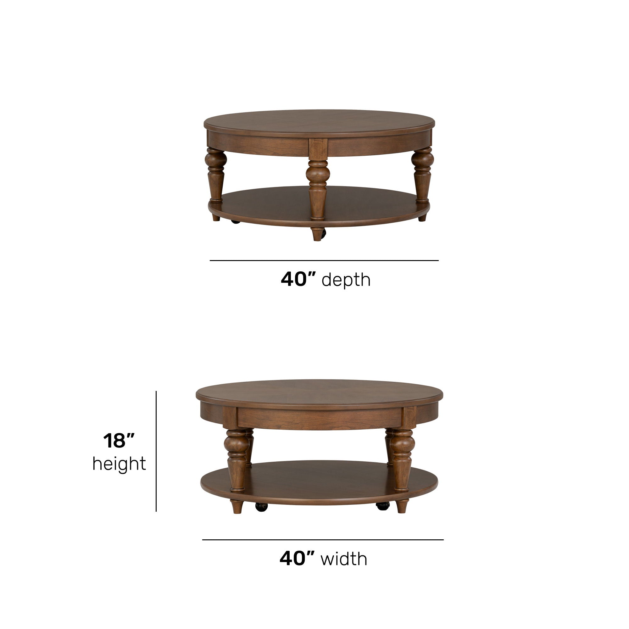 Bellevue - Round Coffee Table With Casters
