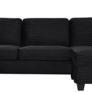 Upholstered U-Shaped Sectional Sofa With Movable Ottoman And Side Storage Pockets