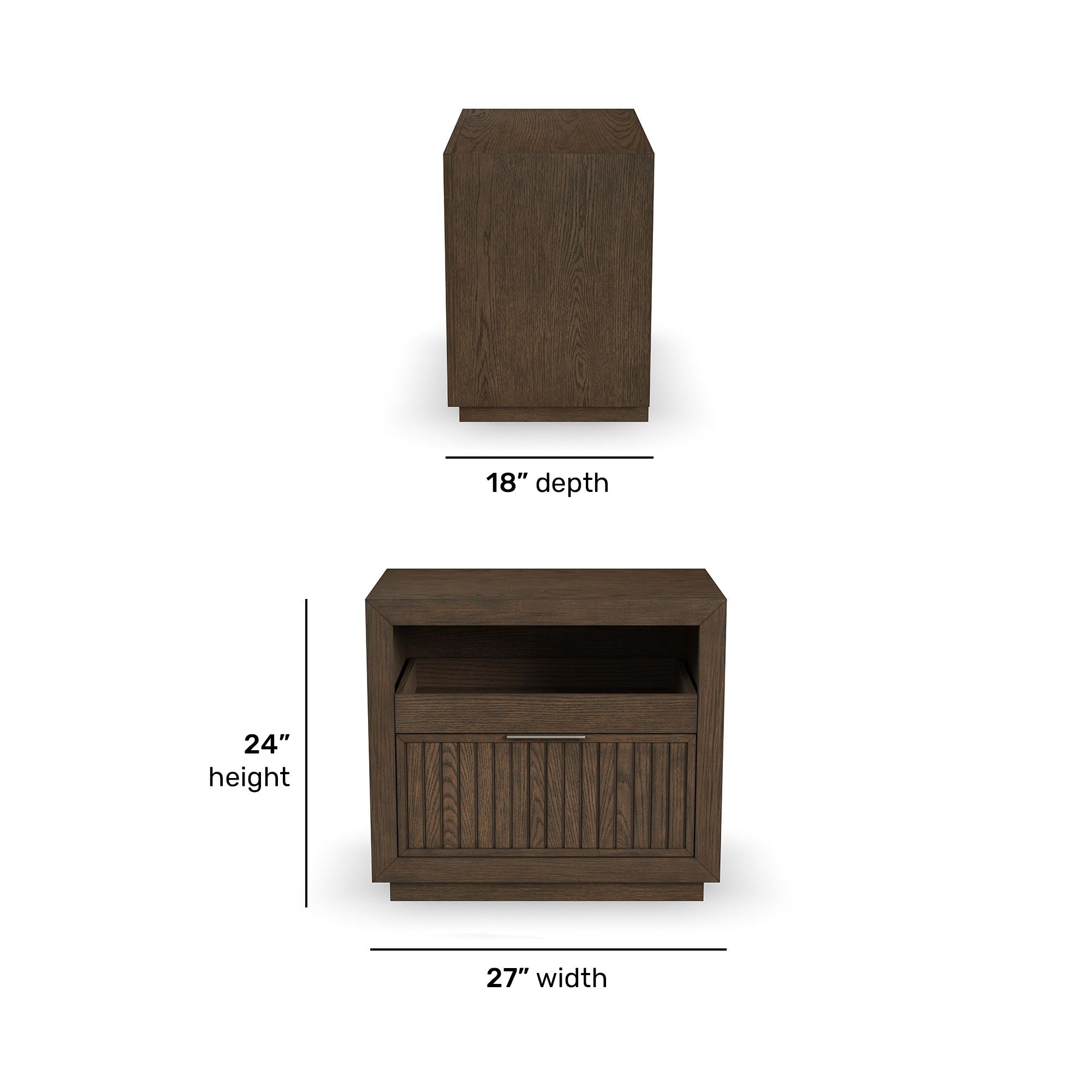 Athens - Open Nightstand - Dark Brown