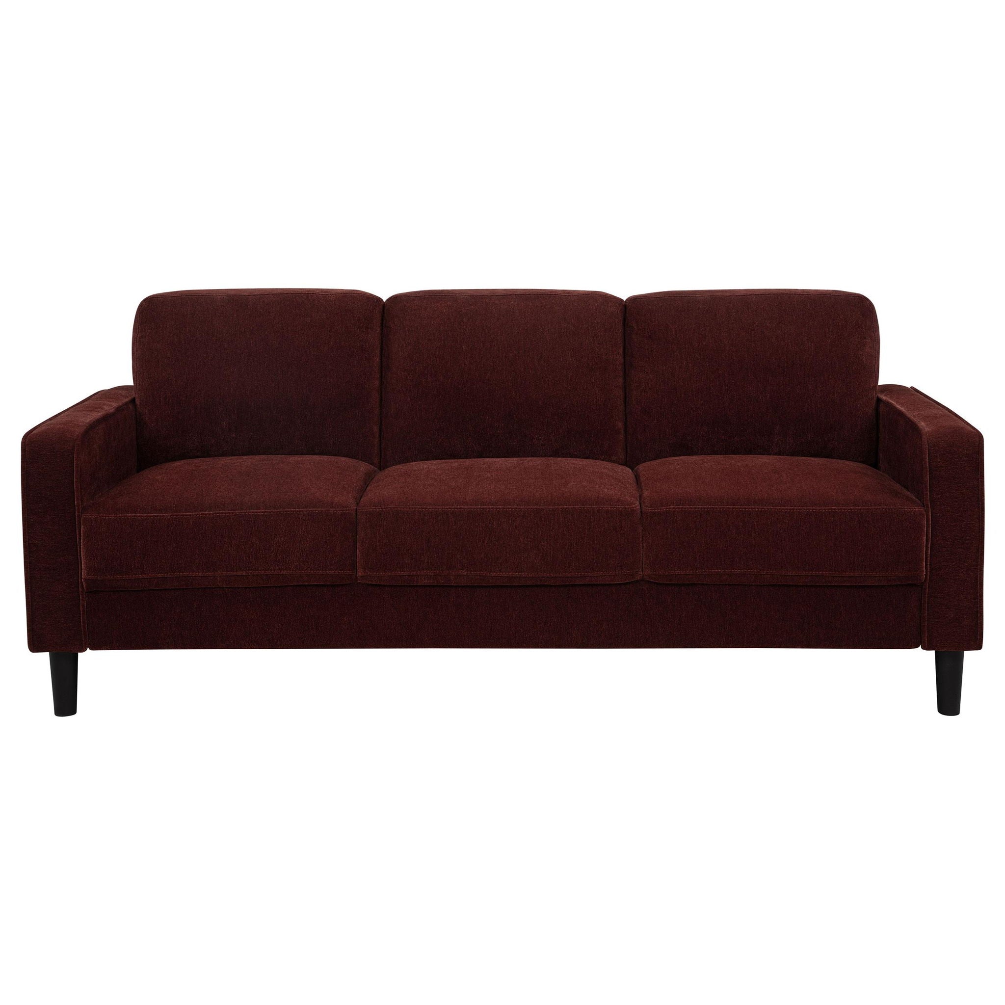 Ruth 77-inch Fabric Upholstered Track Arm Sofa Rust Red