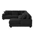 Oversized Sectional Sofa U - Shaped Sofa Couch Modern Sofa Upholstered In Soft Corduroy With A Chaise Lounge For Living Room