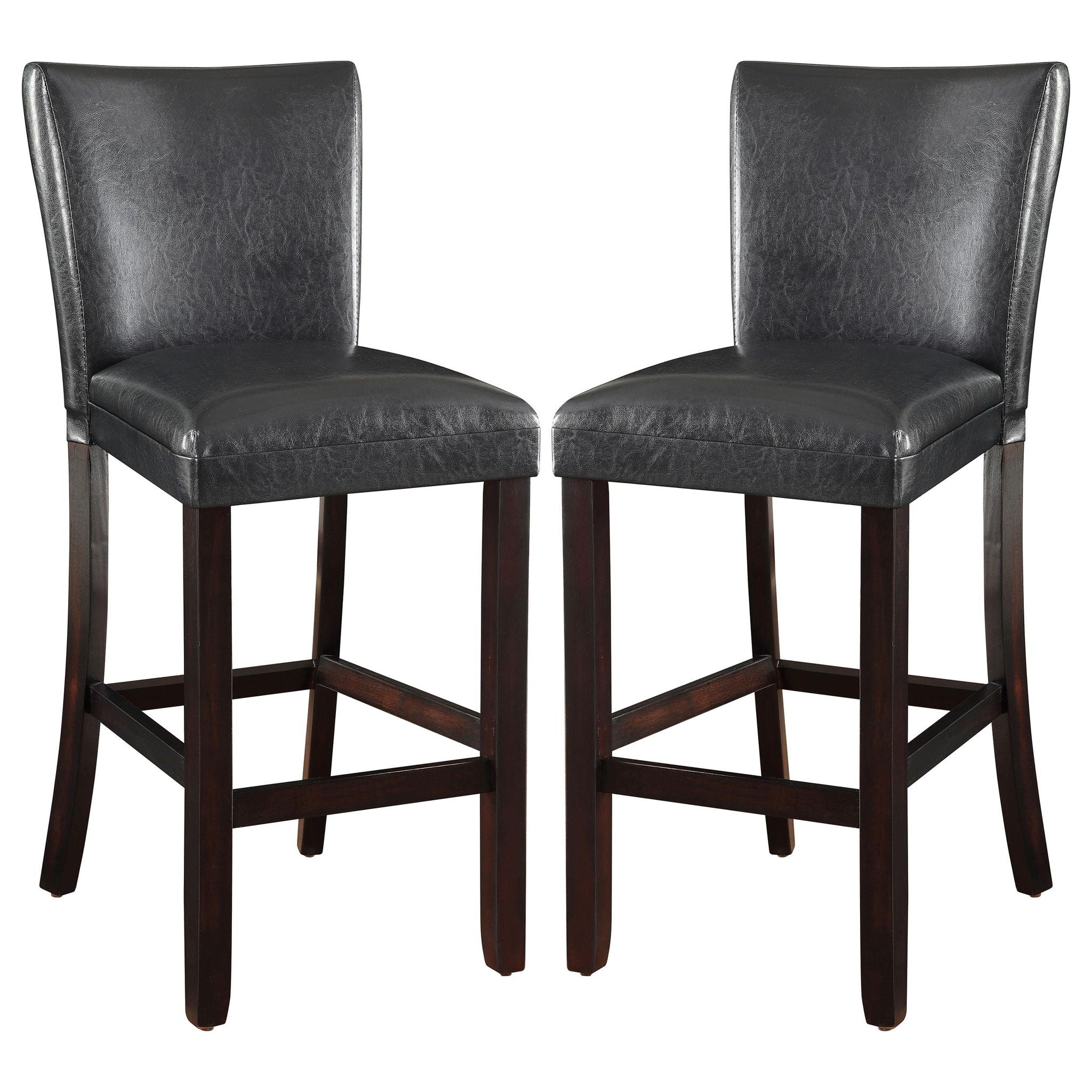 Alberton Leatherette Upholstered Bar Chair Black (Set of 2)